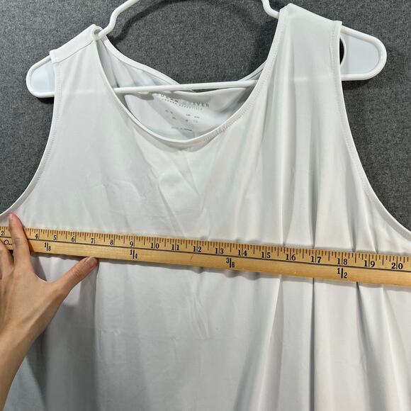 Susan Graver Modern Essentials Liquid Knit A-Line Top White Size 2X - Picture 4 of 6